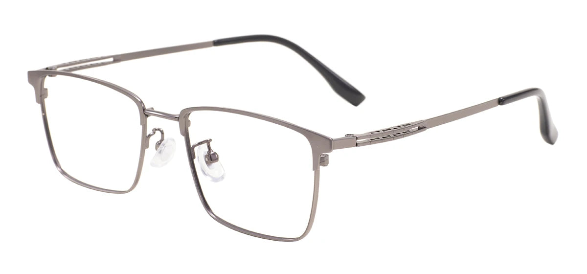 Comfortable Rectangular Men’s Business Glasses – Full Rim Browline Metal Frame for Optical Prescription Lenses