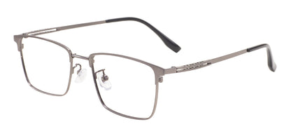 Comfortable Rectangular Men’s Business Glasses – Full Rim Browline Metal Frame for Optical Prescription Lenses