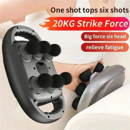Six-Head Fascia Gun Massager — Professional Wireless Muscle Relaxation for Back & Waist, Deep Tissue High-Frequency Vibration