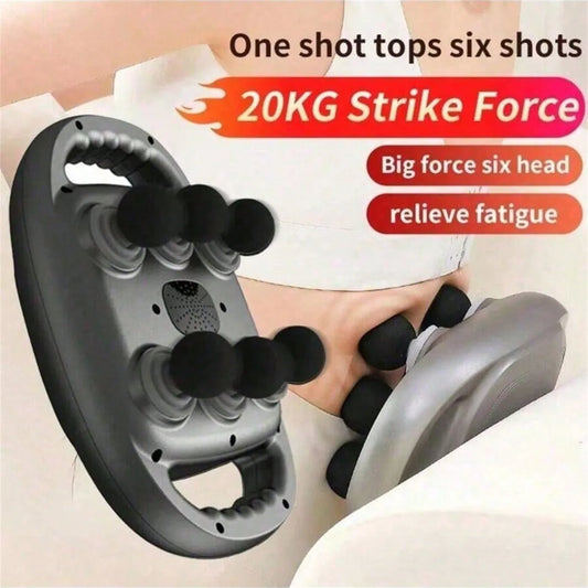 Six-Head Fascia Gun Massager — Professional Wireless Muscle Relaxation for Back & Waist, Deep Tissue High-Frequency Vibration