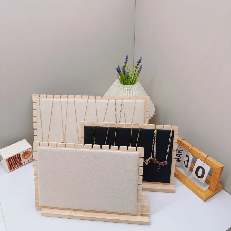 Creative Solid Wooden Necklace Display Frame – Pendant Support Jewelry Display Stand