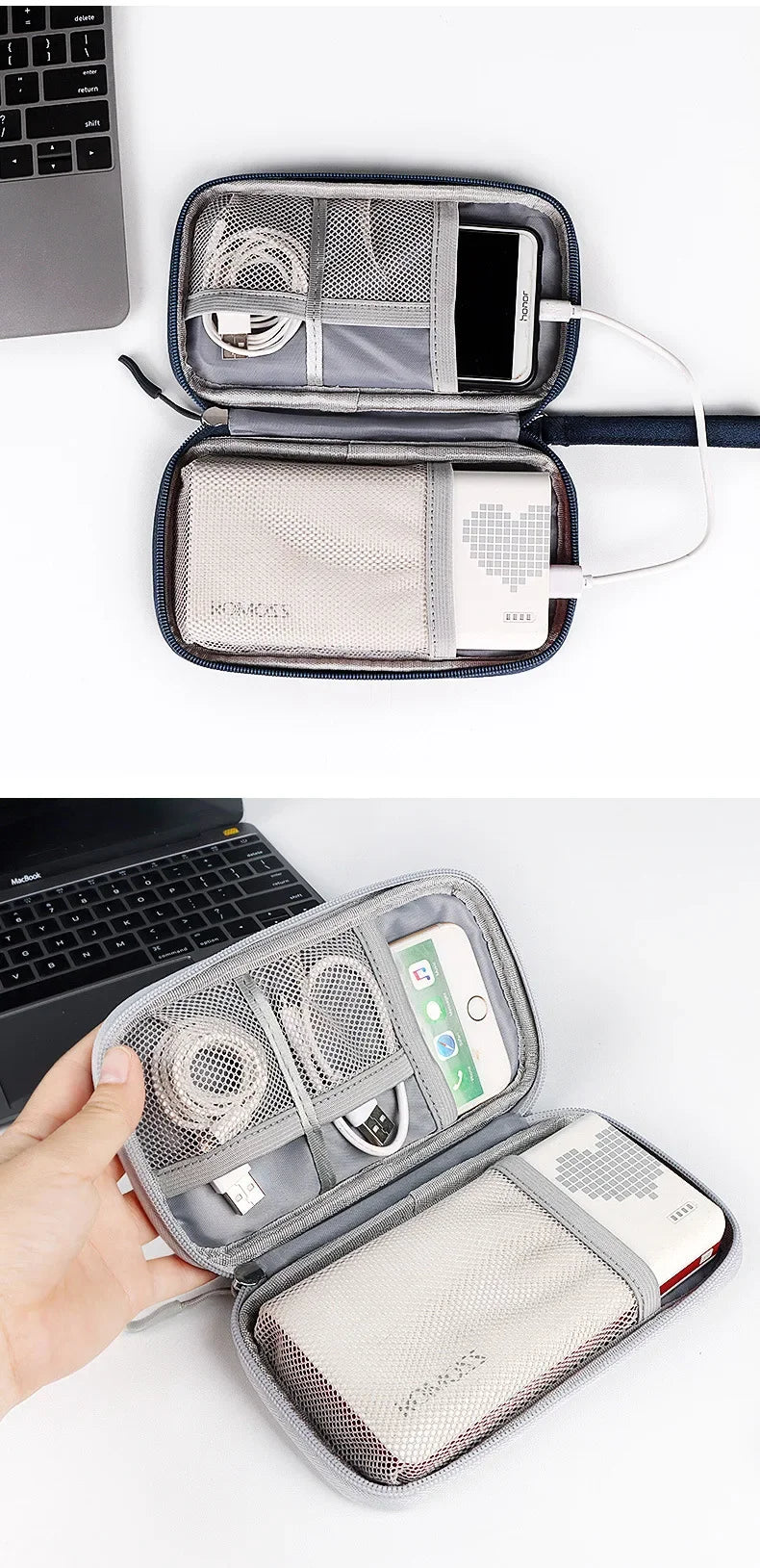 Portable Waterproof Cable Organizer Bag — Oxford Cloth Storage Case for Power Banks, Earphones & Digital Cables