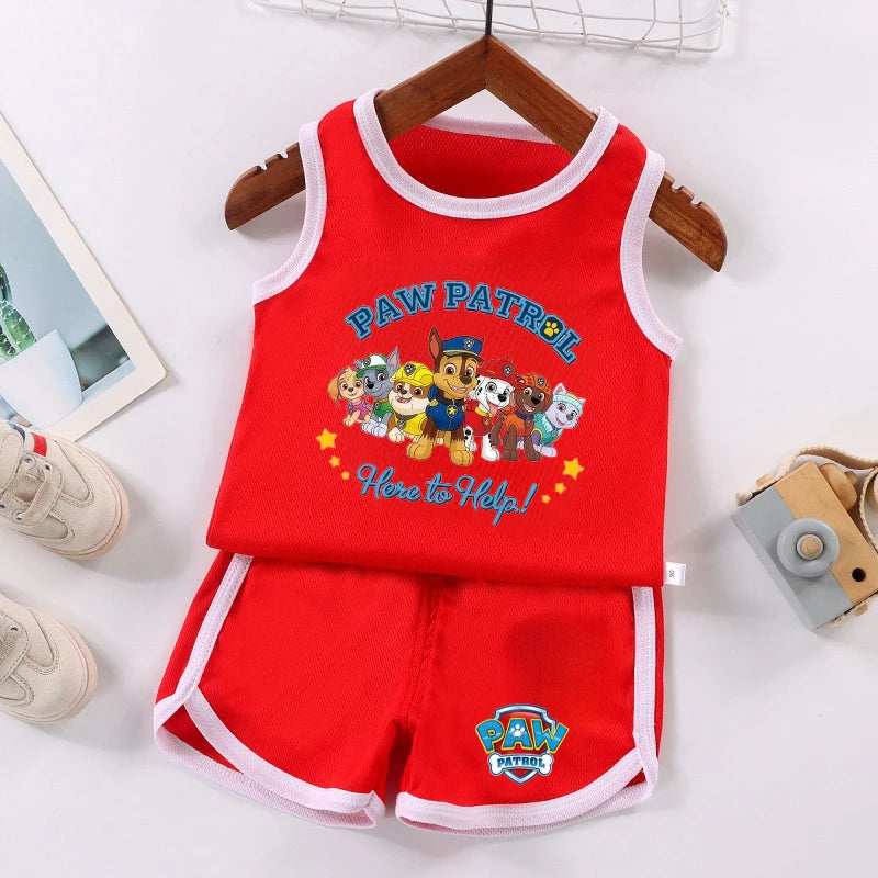 PAW Patrol Kids Soccer Jersey Set - Colorful Sleeveless Sportswear Training Outfit