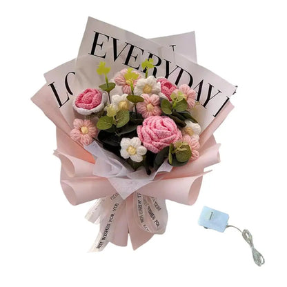 Knitted Flower Bouquet — Crochet Home Decor for Teacher’s Day, Birthday & Anniversary