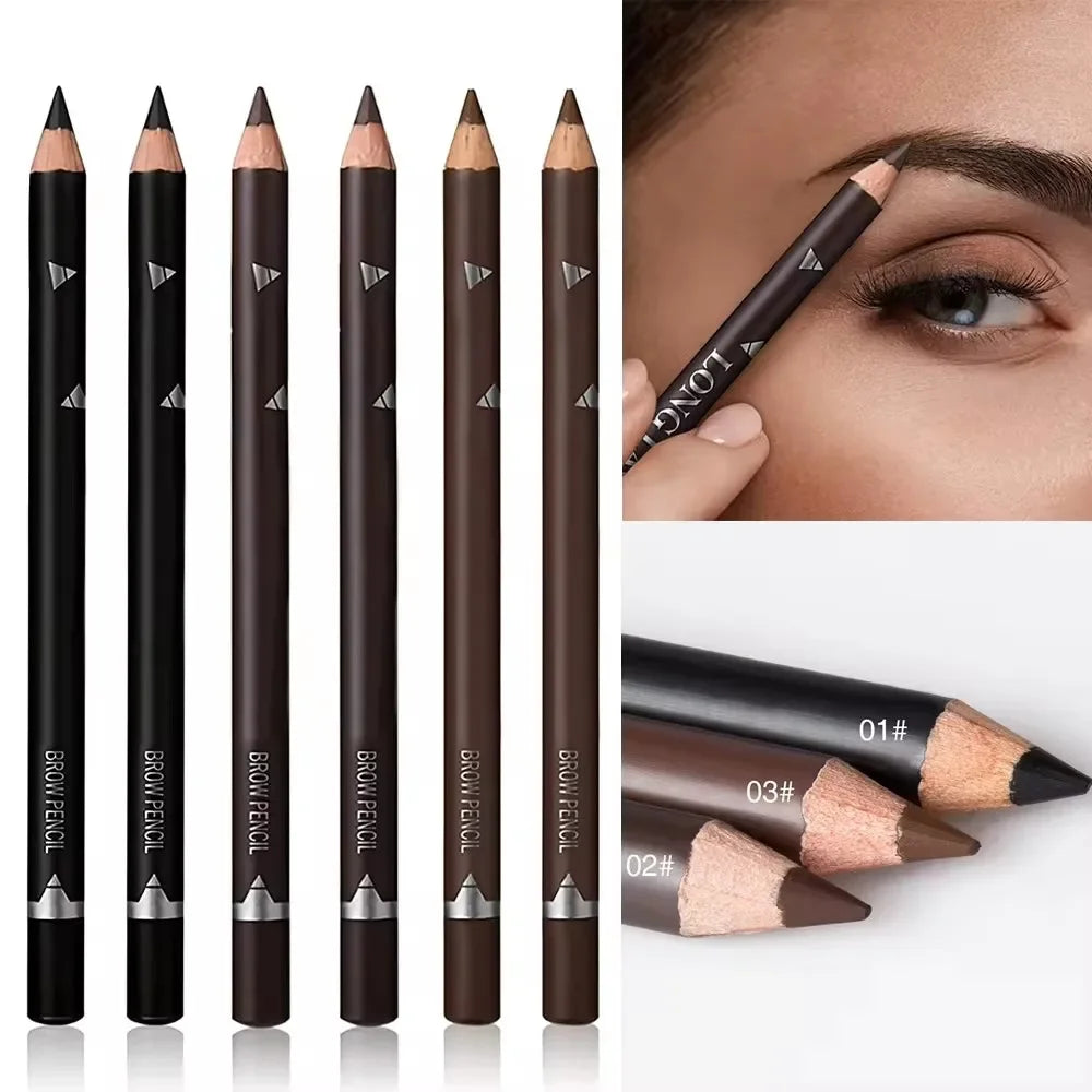 12-Pcs Waterproof Eyebrow Pencil Set – Precise Long-Lasting Brow Definer in Black, Blonde & Brown Makeup