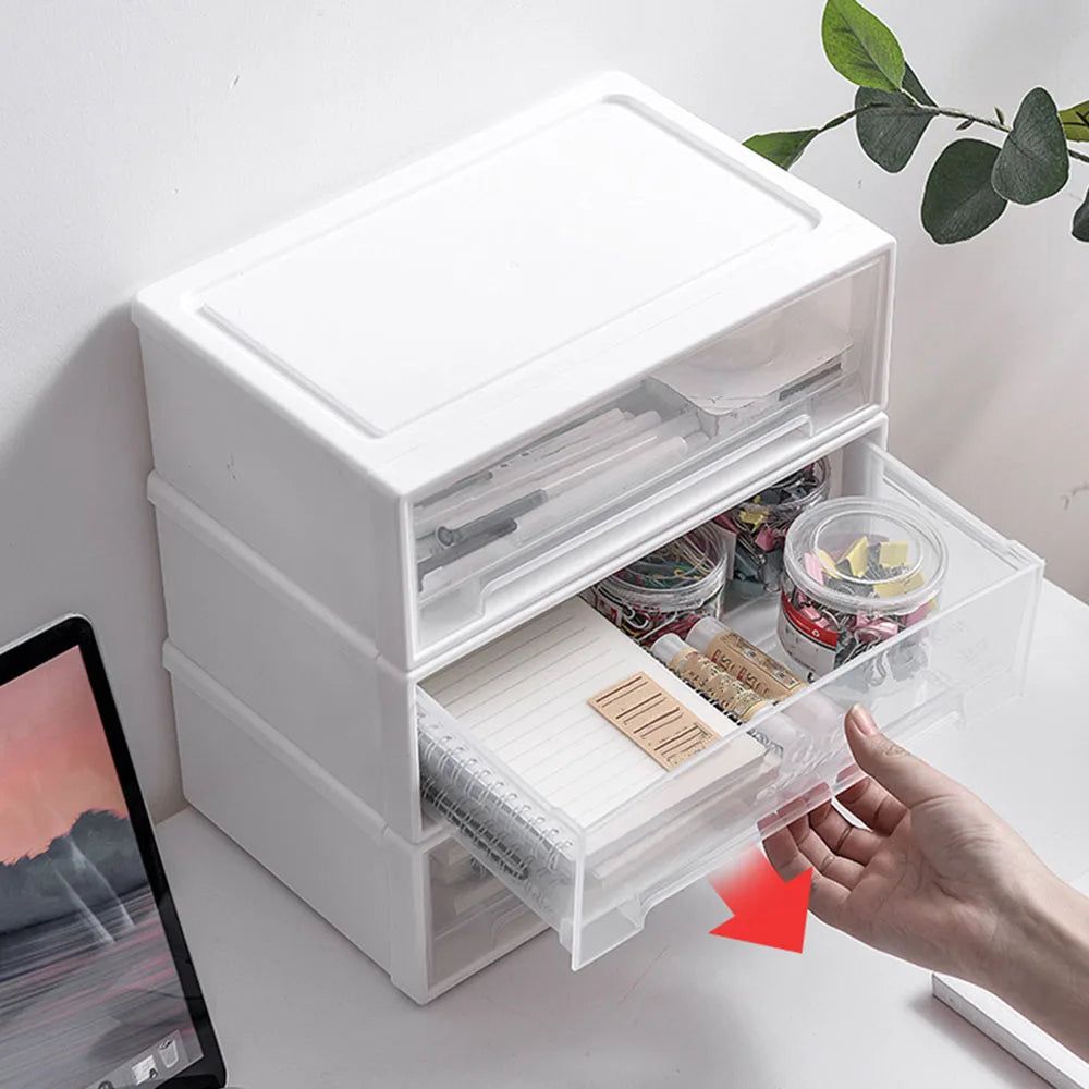 Desktop Jewelry Organizer Box - Stackable Pull-Out Drawer Storage for Bracelets & Necklaces