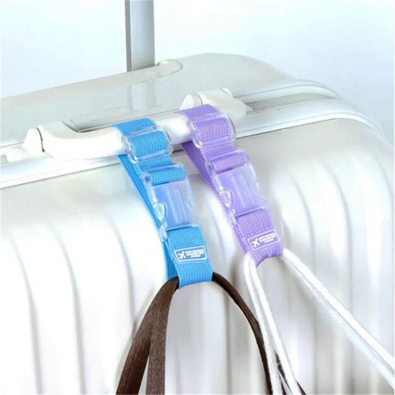 Adjustable Nylon Luggage Straps: Hanging Buckle Suitcase Bag Belt Lock Hooks - Travel Accessories for Secure Packing