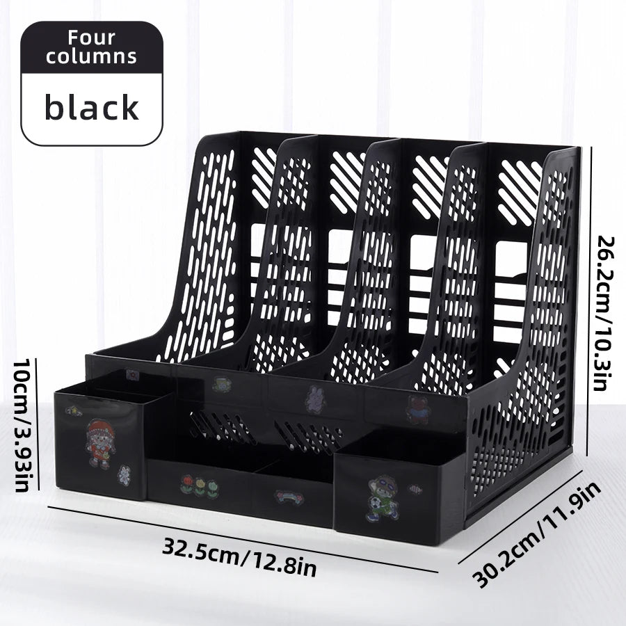 Multi-Color File Rack Folder Storage Box, Desktop File Box, Multi-Functional File Basket, Multi-Layer Shelf, Office Bookshelf Organizer