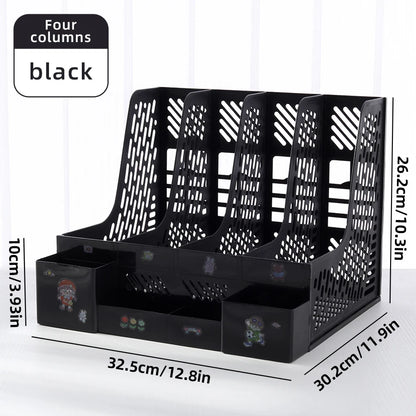 Multi-Color File Rack Folder Storage Box, Desktop File Box, Multi-Functional File Basket, Multi-Layer Shelf, Office Bookshelf Organizer