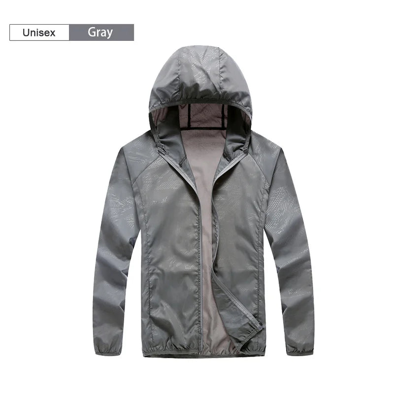 Unisex Waterproof Camping Jacket — Men & Women Windbreaker, Raincoat for Hiking, Climbing, and Sun Protection
