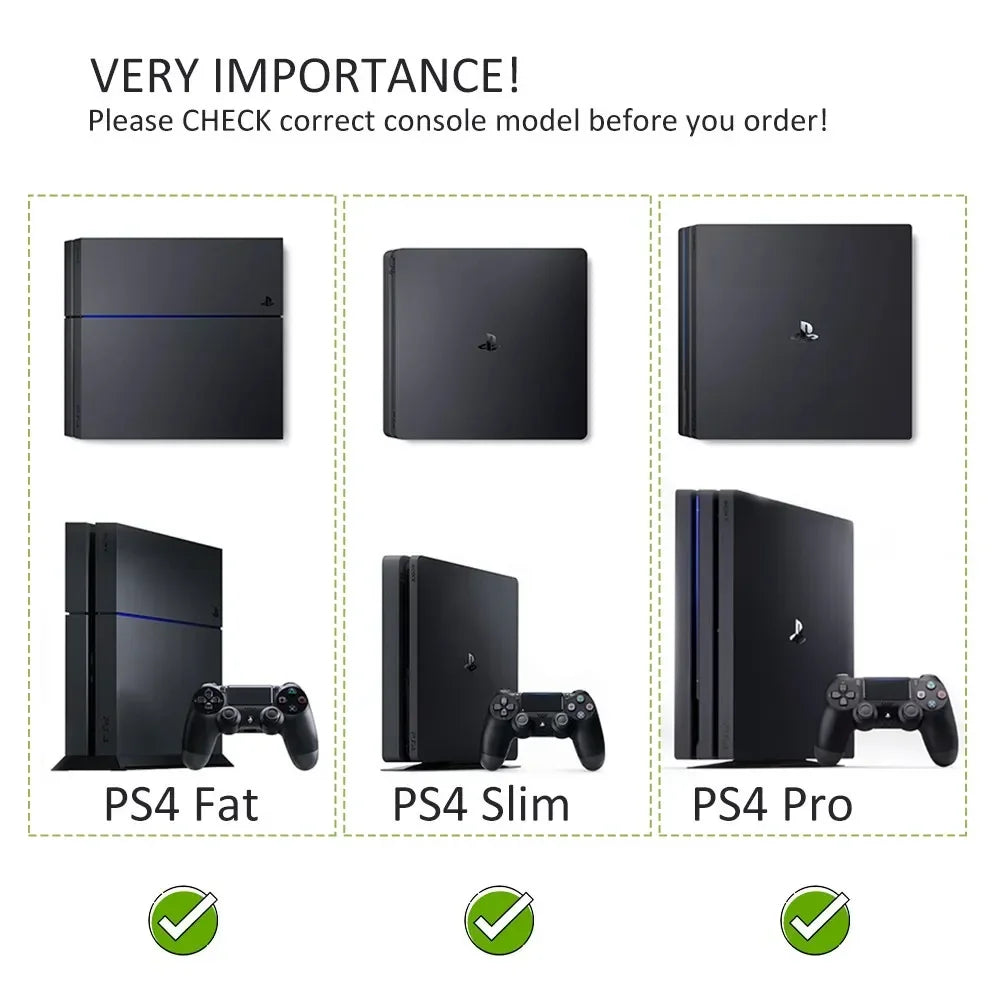 DATA FROG Non-Slip Vertical Stand — Cooling Bracket & Dock Holder for PS4, PS4 Slim, PS4 Pro
