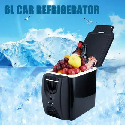 Portable Car Refrigerator - 6L 12V DC Mini Fridge Freezer Thermoelectric Cooler