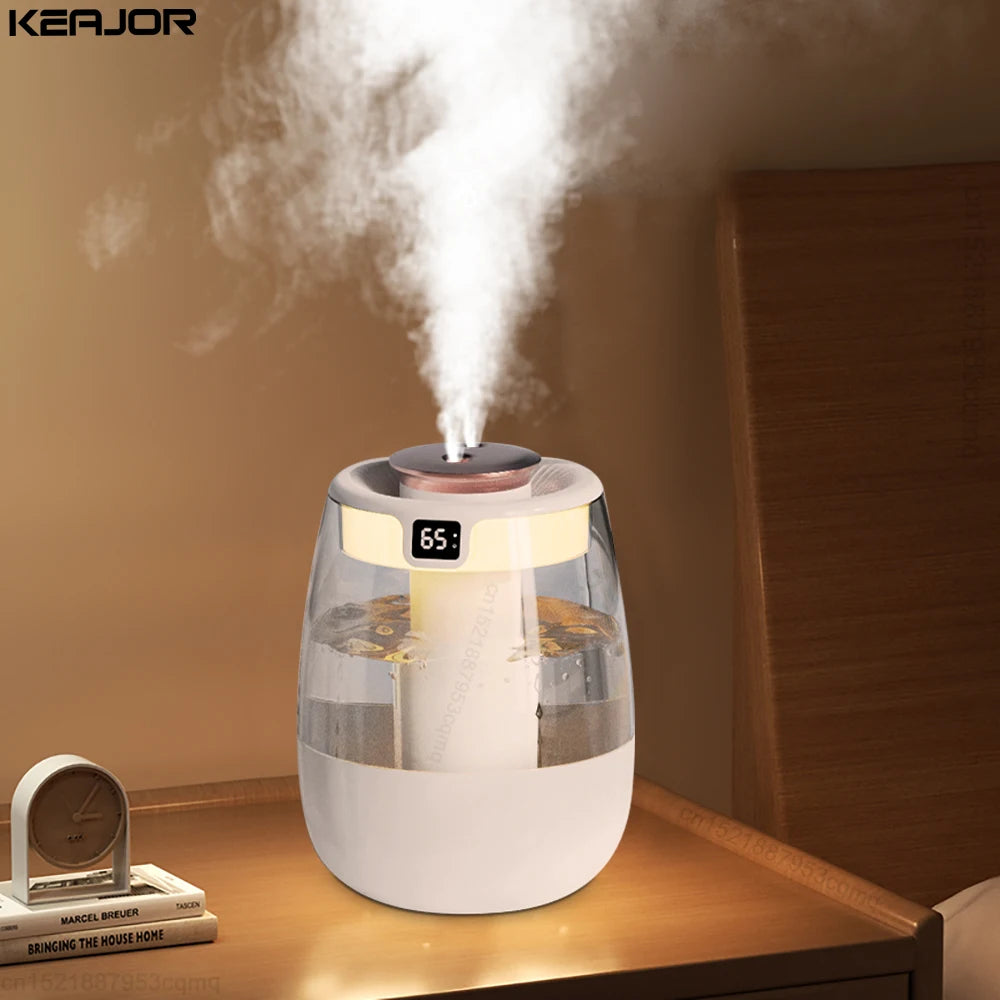 1300ML Air Humidifier – Double Spray Port Essential Oil Diffuser with USB & Light for Home and Office