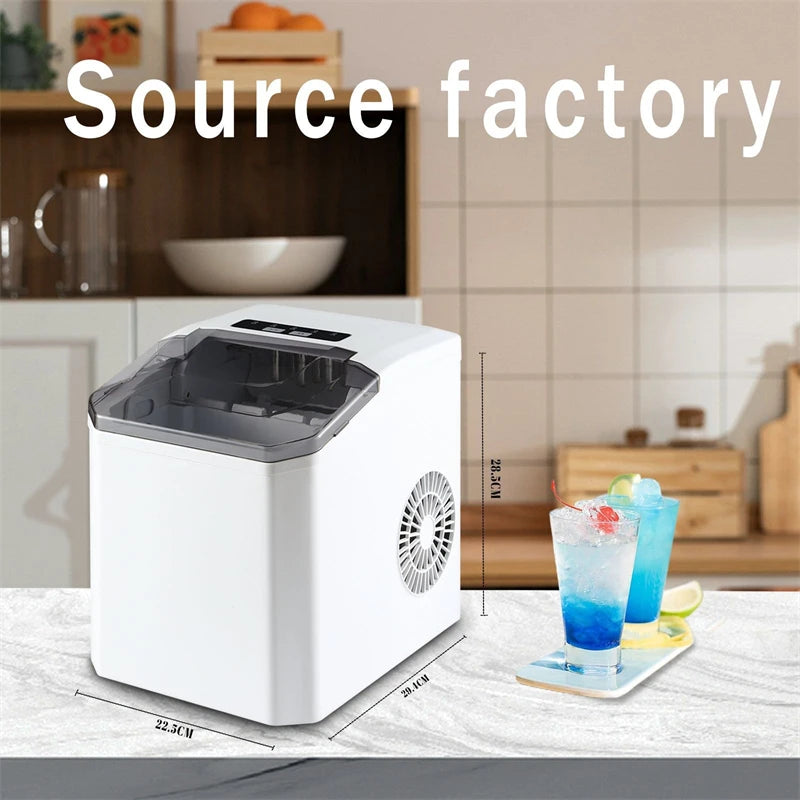 Automatic Mini Electric Ice Cube Maker – Portable Ice Machine for Bar, Home, Kitchen & Office, 9 Cubes in 6 Minutes