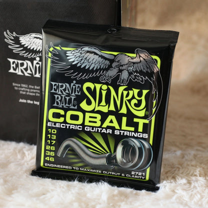 ERNIE BALL 2721 2723 2727 Cobalt Electric Guitar Strings - Rock Musicians' First Choice 6-String Digital String