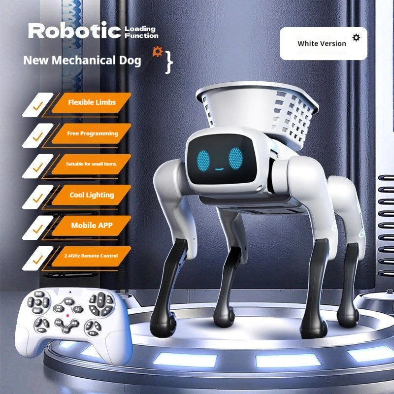 AI Smart Robot Dog Toy - Programmable Remote Control Robot with Loading Basket