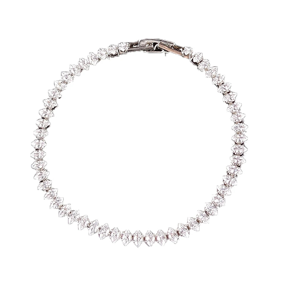 2024 New Luxury Tennis Bracelet – Marquise, Oval & Square Cut Silver Bracelet for Women, Party Gift Jewelry S7062