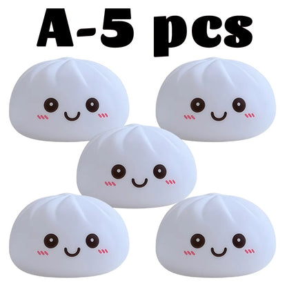 2027 Kawaii Dumpling Night Light - Cute Glowing Dumpling Steamer Desktop Ornament and Gift Decor