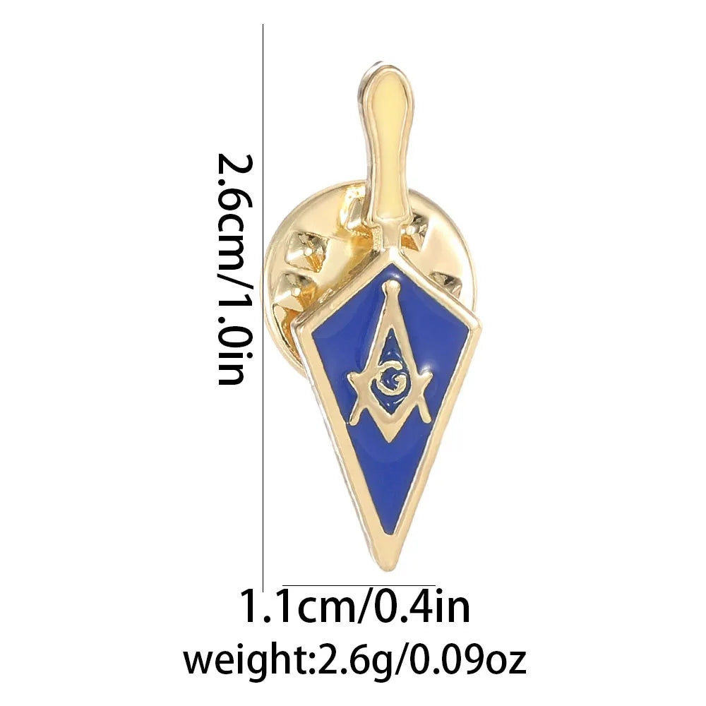 Vintage Masonic Emblem Brooch - Hollow Freemason Symbol Pin Badge for Collectors