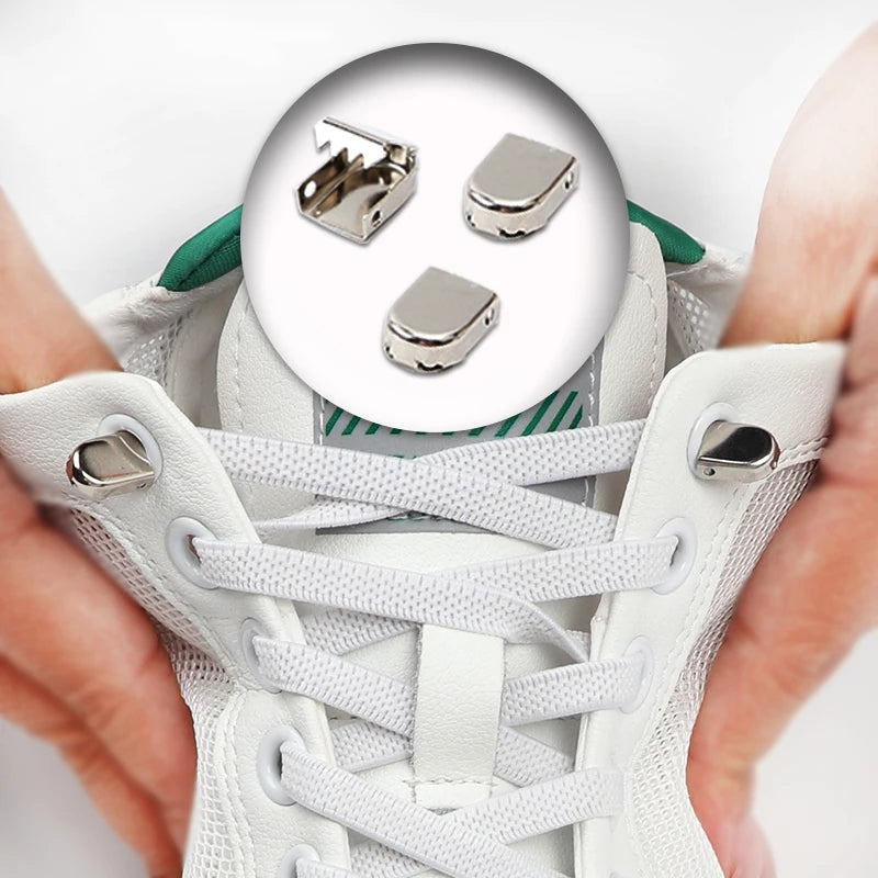 No-Tie Elastic Shoelaces – One Size Fits All Sneakers for Adults & Kids, Flat Tieless Shoestrings