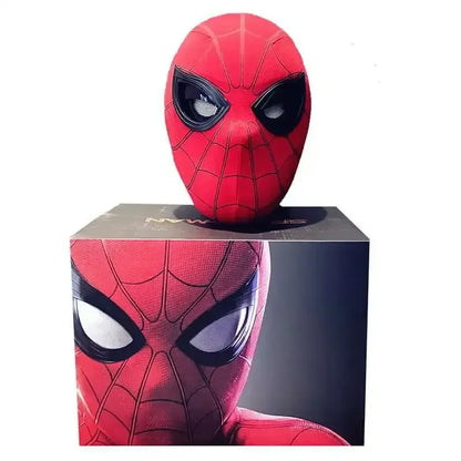 Electronic Spider Man Mask with Moving Eyes - 1:1 Remote Control Cosplay Headgear, Elastic Toy Mask for Adults and Kids