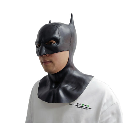 Cafele 2022 Batman Cosplay Costume for Men – Bruce Wayne Halloween Outfit with Black Latex Masquerade Mask