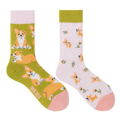 Unisex AB Tide Animal Cotton Socks – Colorful Cat, Dog, Koala, Cow Crew Socks for Men & Women, Four Seasons Gift