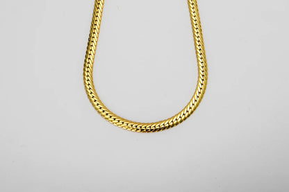 Sunny Jewelry Gold Plated Copper Snake Chain Necklace for Men & Women - Italy 750, High Quality for Daily Wear & Gifts