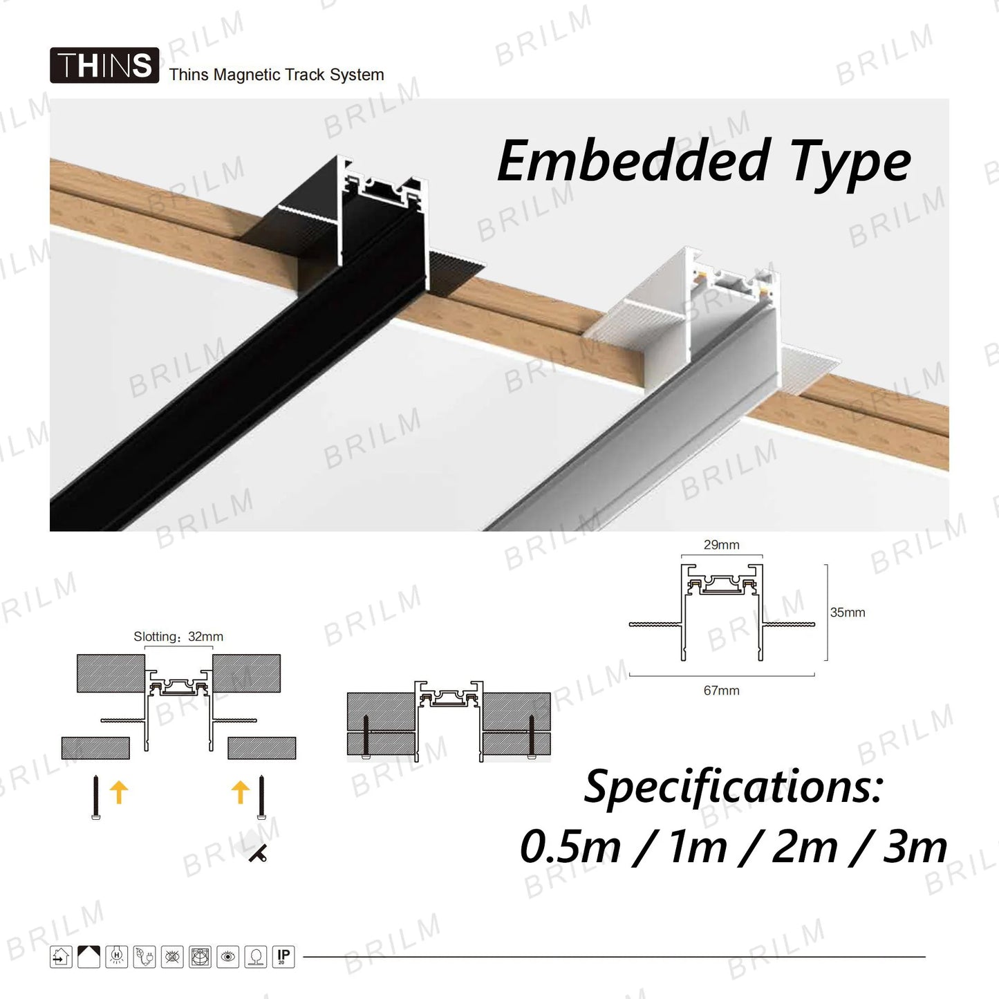 Ultra-Thin 6mm Magnetic Track Light – Dimmable LED Spot Lamp with Smart Tuya Zigbee Gateway