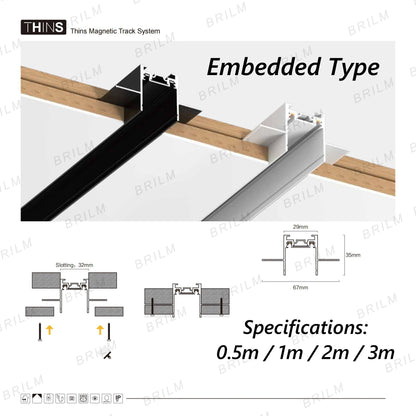 Ultra-Thin 6mm Magnetic Track Light – Dimmable LED Spot Lamp with Smart Tuya Zigbee Gateway