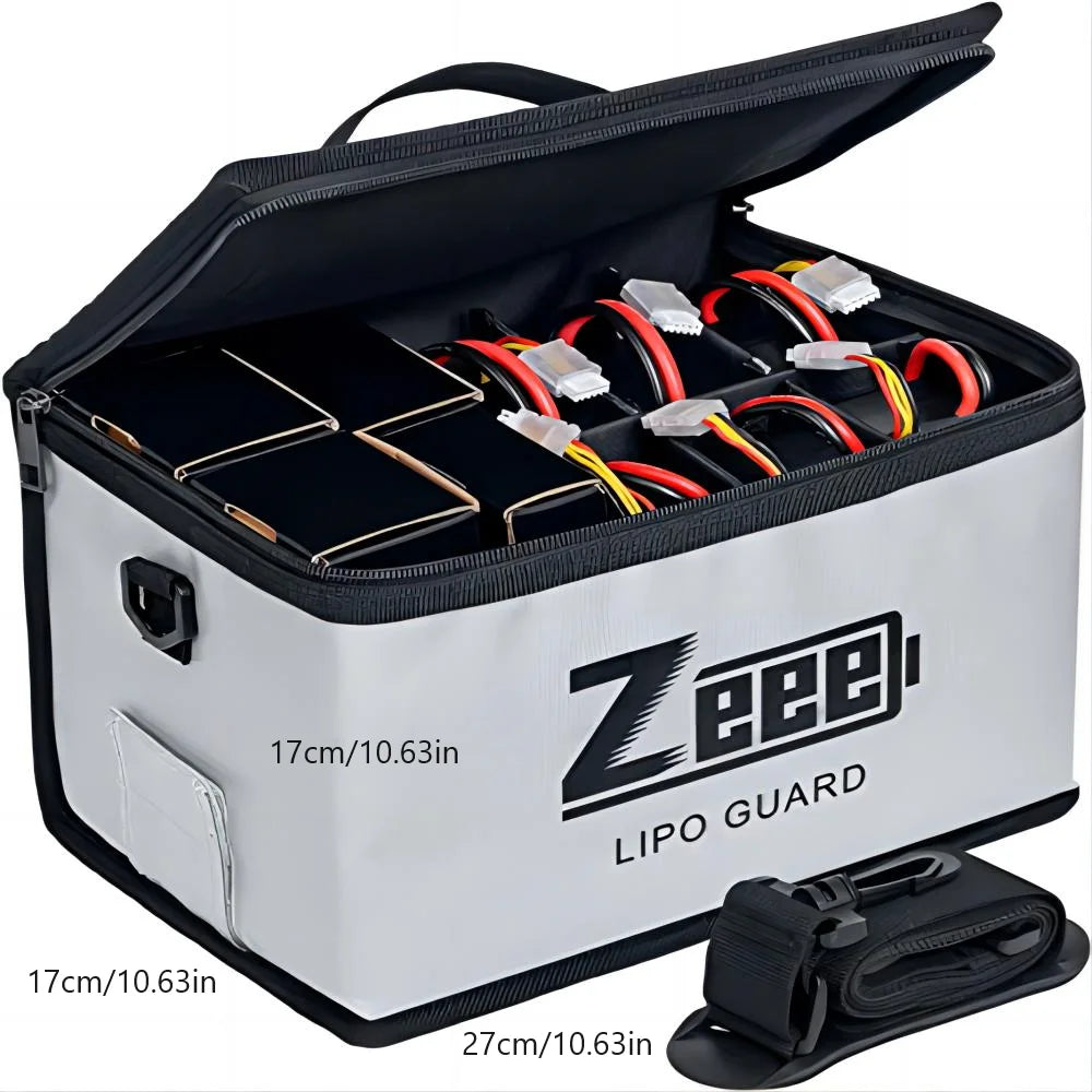 Zeee Lipo Safe Bag – Large Capacity Fireproof & Explosion-Proof Battery Storage Bag for Ebike & RC Parts
