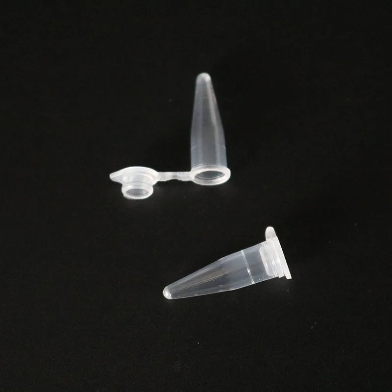 50PCS Micro 0.2ml Centrifuge Tubes – Transparent Plastic Test Tube Containers with Lids for Lab Use