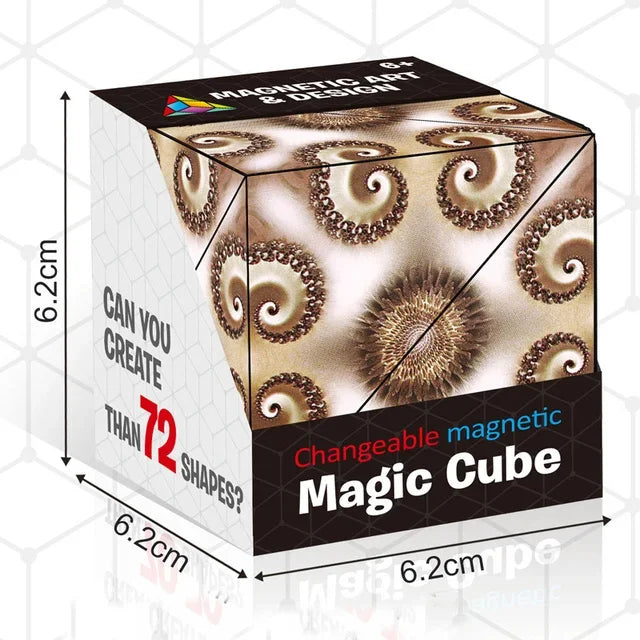 Magic Infinite Cosmic Shasibo Cube — Magnetic Fidget Puzzle Toy, Changeable Anti-Stress Flip Cubic Cube