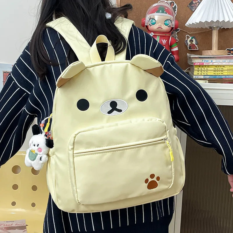 Rilakkuma Anime Backpack — Cute Relax Bear School Bag for Women, Girls & Boys, Outdoor Travel Rucksack Gift