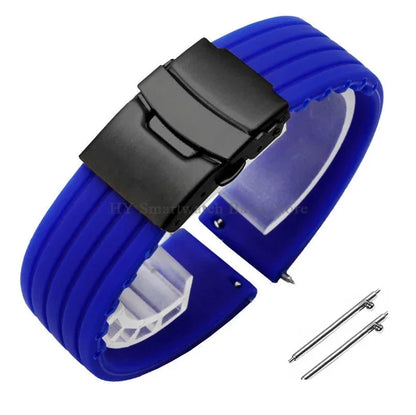 Quick Release Silicone Watch Strap 18–24mm – Sport Rubber Band for Huawei Watch GT2/3/4, Omega, Seiko, Fossil