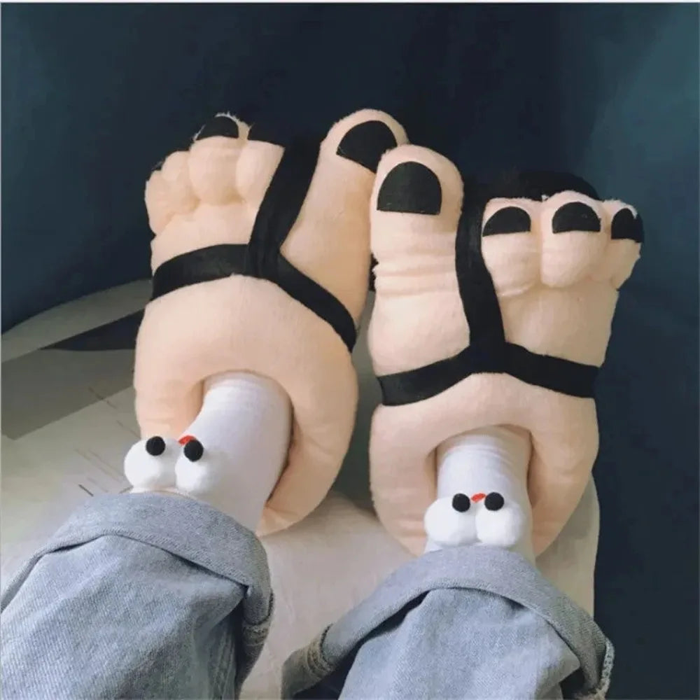 Funny Winter Couple Slippers - Soft Warm Cotton Home Slides