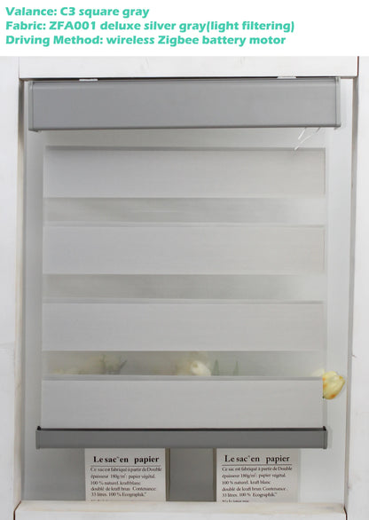 Decopedia Custom Made Zebra Blinds – Motorized Roller Blackout Day & Night Window Blinds for Sliding Doors