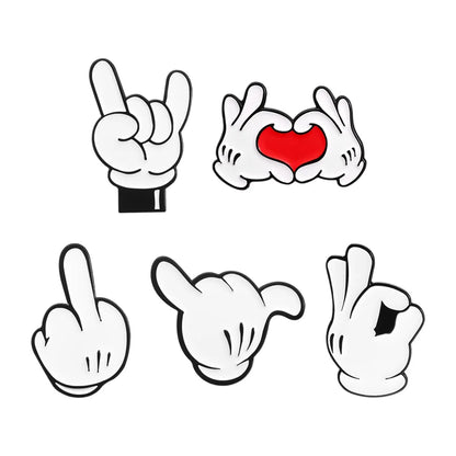 Love You Hand Gesture Enamel Pin – Cartoon Metal Brooch for Backpacks, Lapels & Gifts