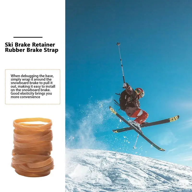 Ski Binding Brake Retainers 30pcs - Rubber Rings Brake Band for Ski Equipment - Elasticity Strap Brake Retainer Bands