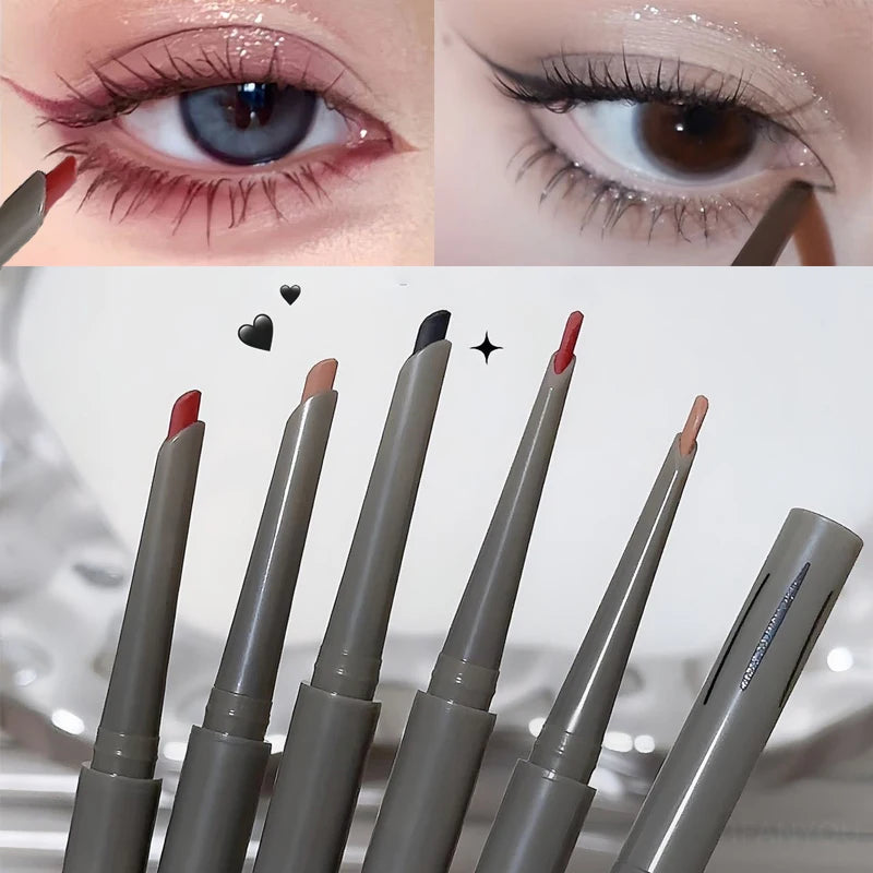 Silky Long-Lasting Waterproof Eyeliner Pencil – Natural Matte Wine Red Eye Makeup Pen