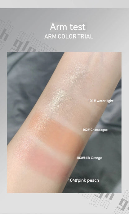 KAXIER High Gloss Stick Highlighter Blush — Waterproof Shimmer Face Contour Illuminator & Brightening Rouge