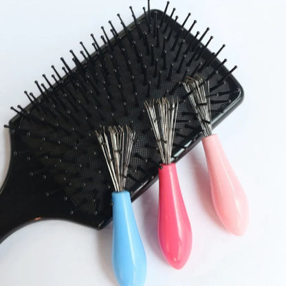 Hair Brush Cleaner Tool – Plastic Handle Comb Cleaning Brush for Removing Embedded Hair & Debris
