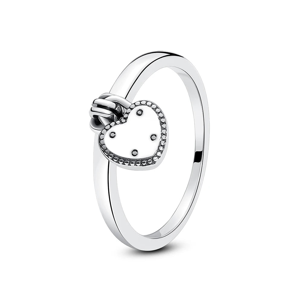 925 Sterling Silver Women’s Ring – Crown, Heart & Wishbone Design with Crystal, Rose Gold Engagement & Wedding Jewelry