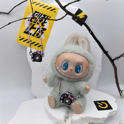 17cm Labubu POP MART Blind Box Doll Clothes – Cute Princess Dress with Suspenders Skirt (Clothes Only)