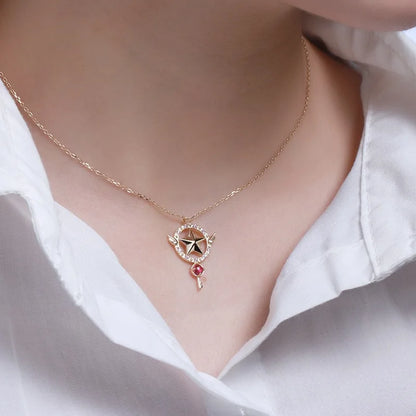 Anime Moon Usagi Necklace Set - Cute Cartoon Enamel Cosplay Jewelry Gifts for Women & Girls