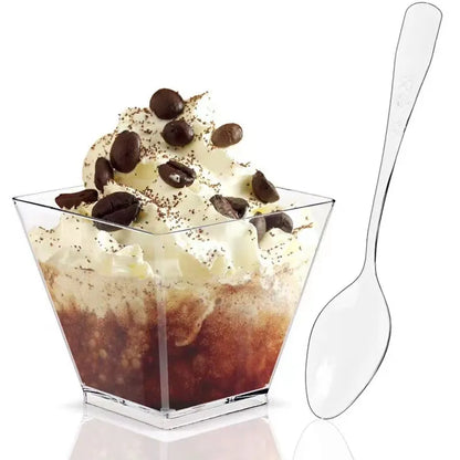 100-Pack Mini Dessert Cups - 2OZ Small Plastic Cups for Parties, Perfect for Pudding, Fruit, Ice Cream, Dessert Shooters