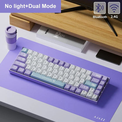 AJAZZ AK680 Mechanical Keyboard – 68 Key Wired/Wireless Bluetooth Gamer Keyboard with Hot-Swap Custom Gasket for PC and Laptop
