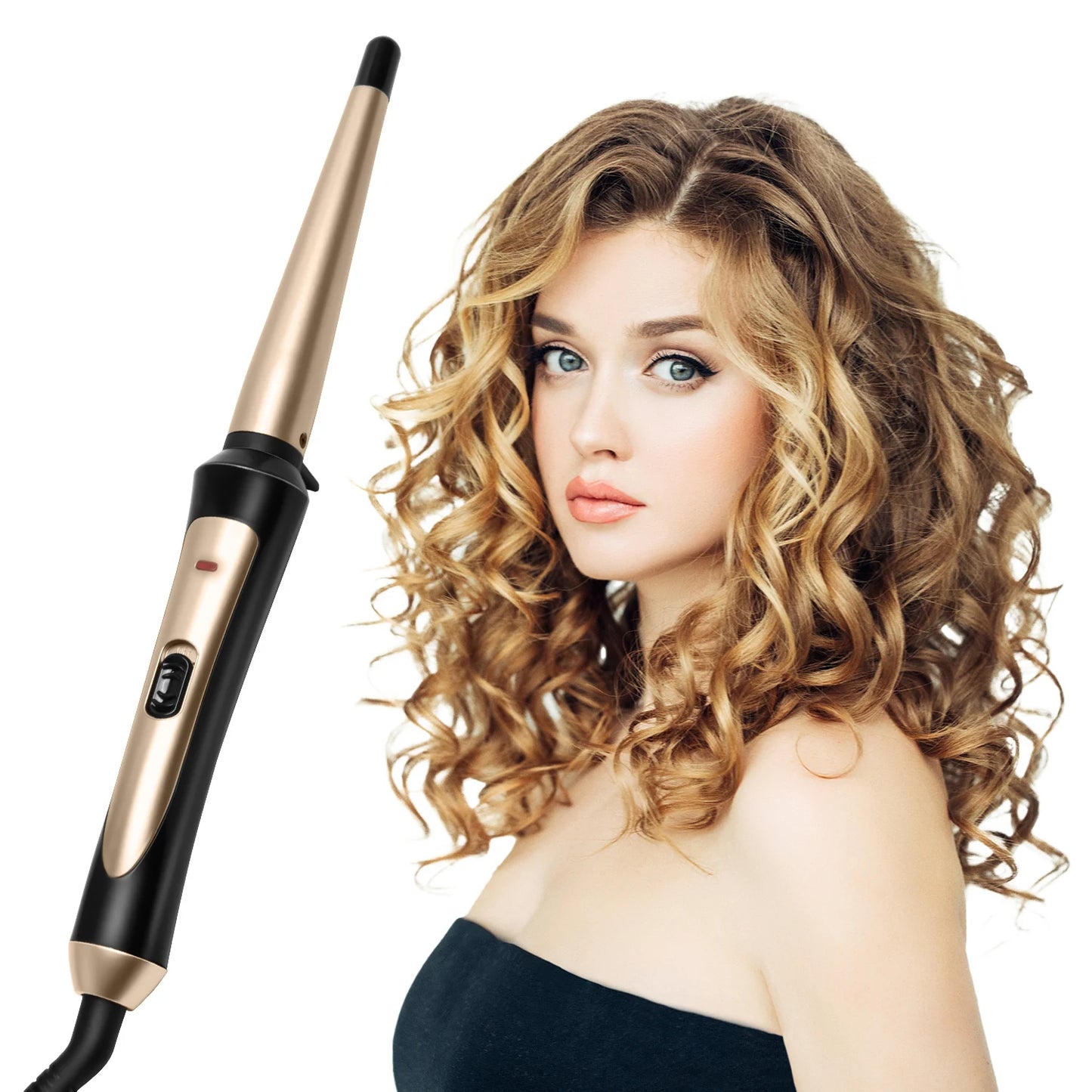3/4 Inch Hair Curling Wand – Professional Ceramic Tapered Curling Iron for Fast Heating & All Hair Types