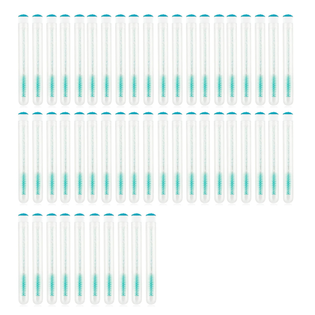 50PCS Eyelash and Eyebrow Brushes with Storage Tubes - Reusable Mascara Wands and Applicators for Lash Extensions and Makeup Care