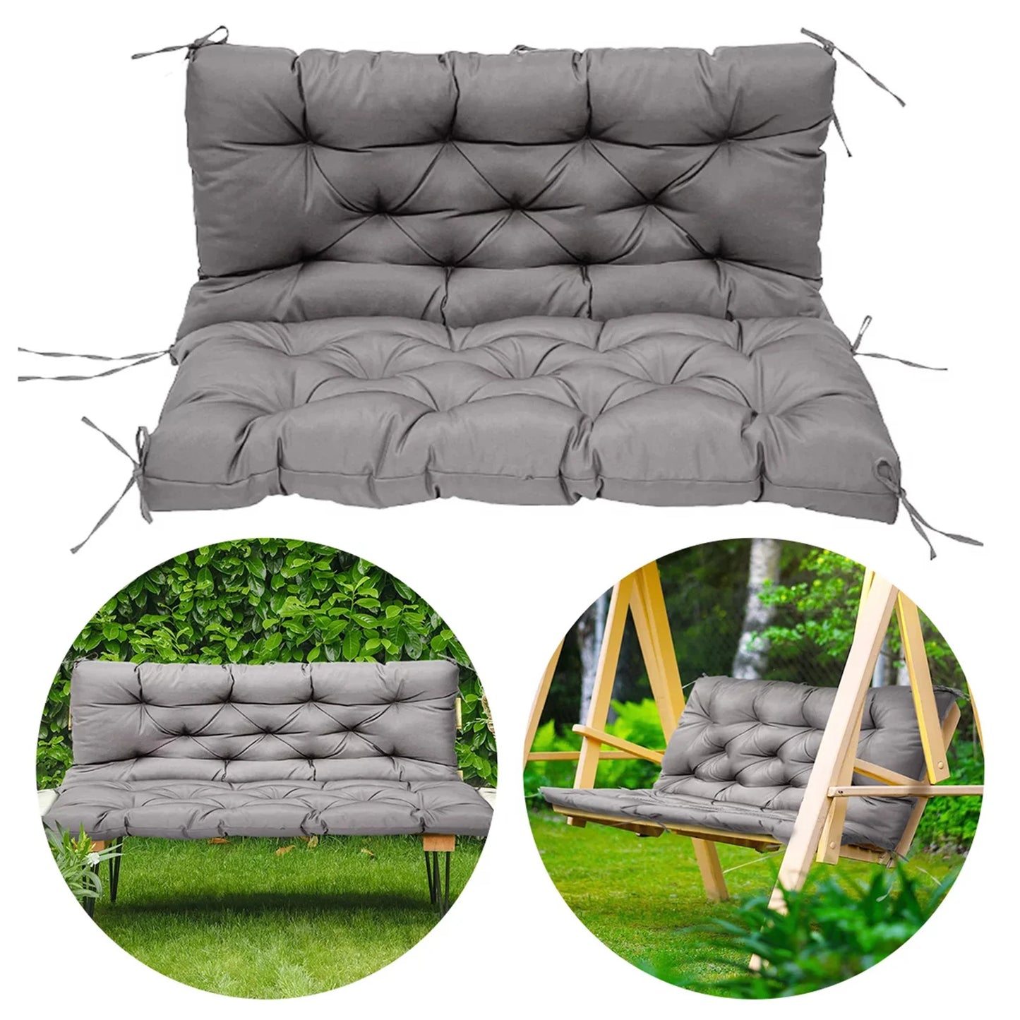 Waterproof Outdoor Bench Cushion – UV Resistant Sunscreen Seat Pad for Wood Chairs, Porch Swings & Indoor/Outdoor Seating
